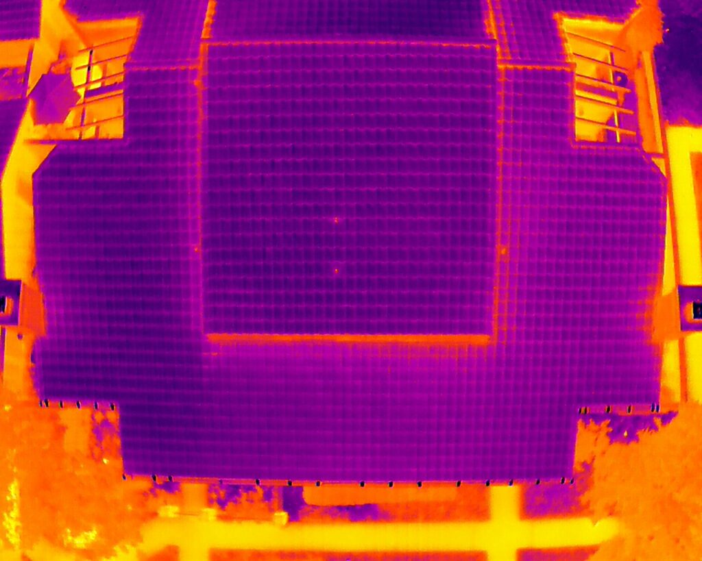 This image shows thermal roof data from an inspection standpoint.