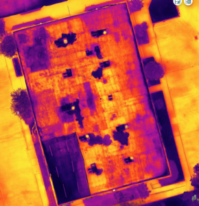 This is a 2D thermal roof map taken during a drone inspection.