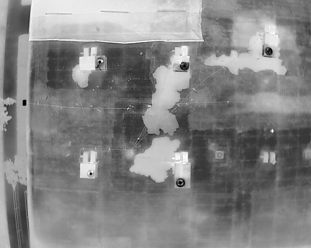 This image shows thermal roof data from an inspection standpoint.