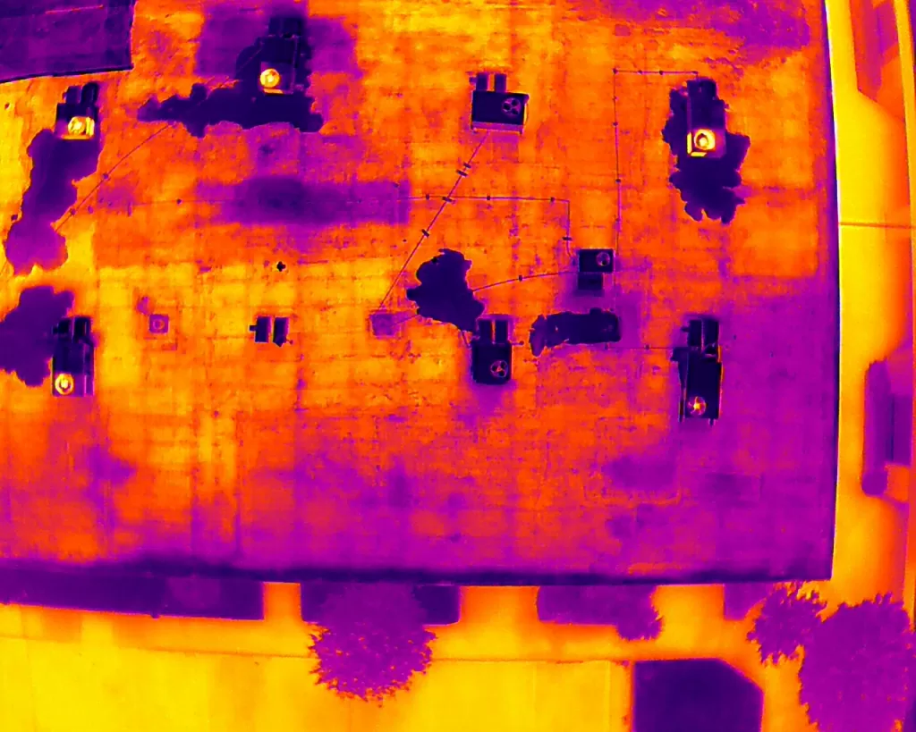 Infrared image of roof