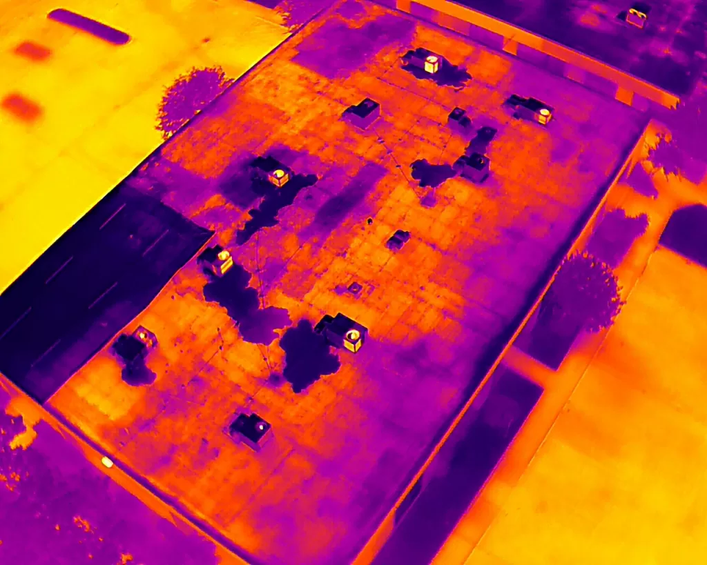 Infrared image of roof